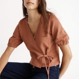 Madewell texture and thread wrap top small blouse